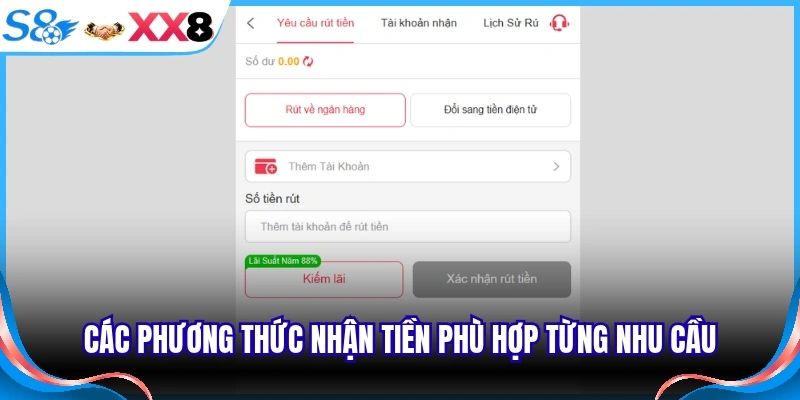 Các phương thức nhận tiền phù hợp từng nhu cầu