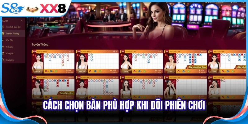 Cách chọn bàn phù hợp khi dõi phiên chơi