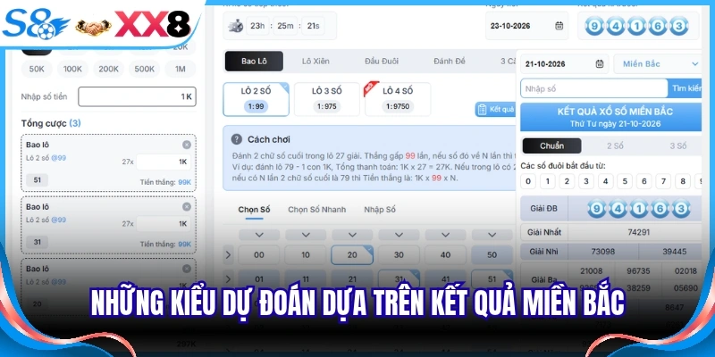Những kiểu dự đoán dựa trên kết quả miền Bắc