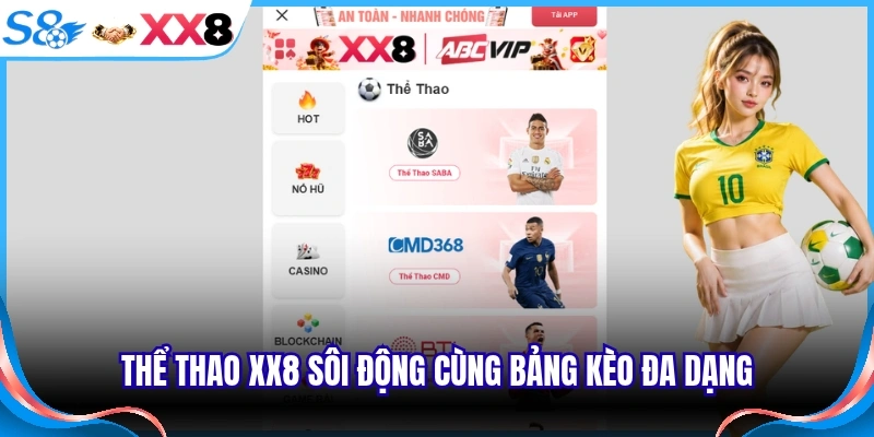 Thể thao XX8 sôi động cùng bảng kèo đa dạng